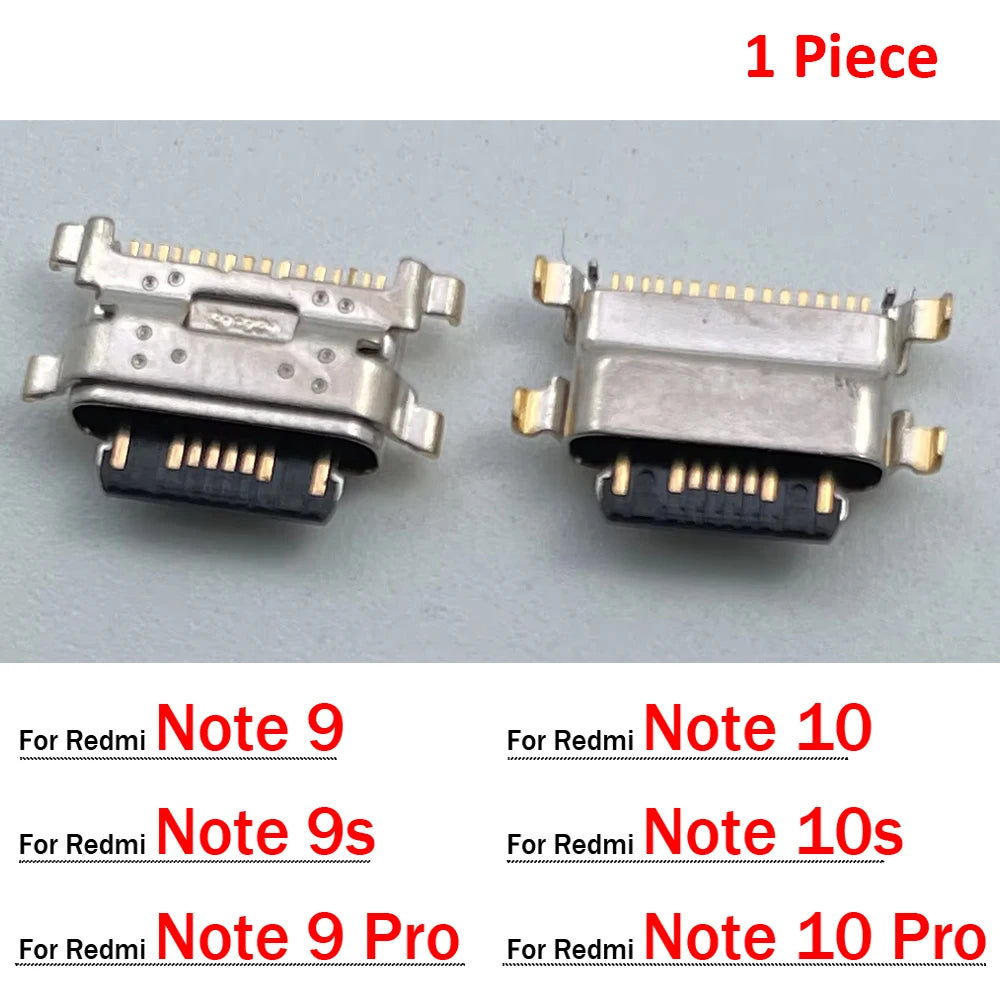 10Pcs, USB Jack Charging Socket Charger Port Dock Connector For Xiaomi Redmi Note 9 9s 10 10s 11 11s 12 12s 13 Pro Plus 4G 5G Xiaomi  Xiao mi phone repair parts