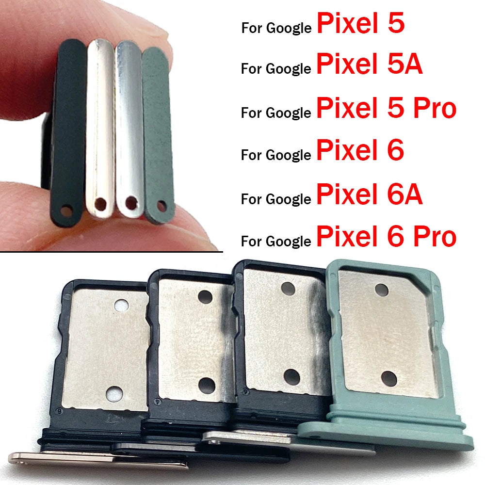 SIM Card Slot SD Card Tray Holder Adapter For Google Pixel 5 5A 6 6A Pro Repair Parts Google Pixel phone repair parts