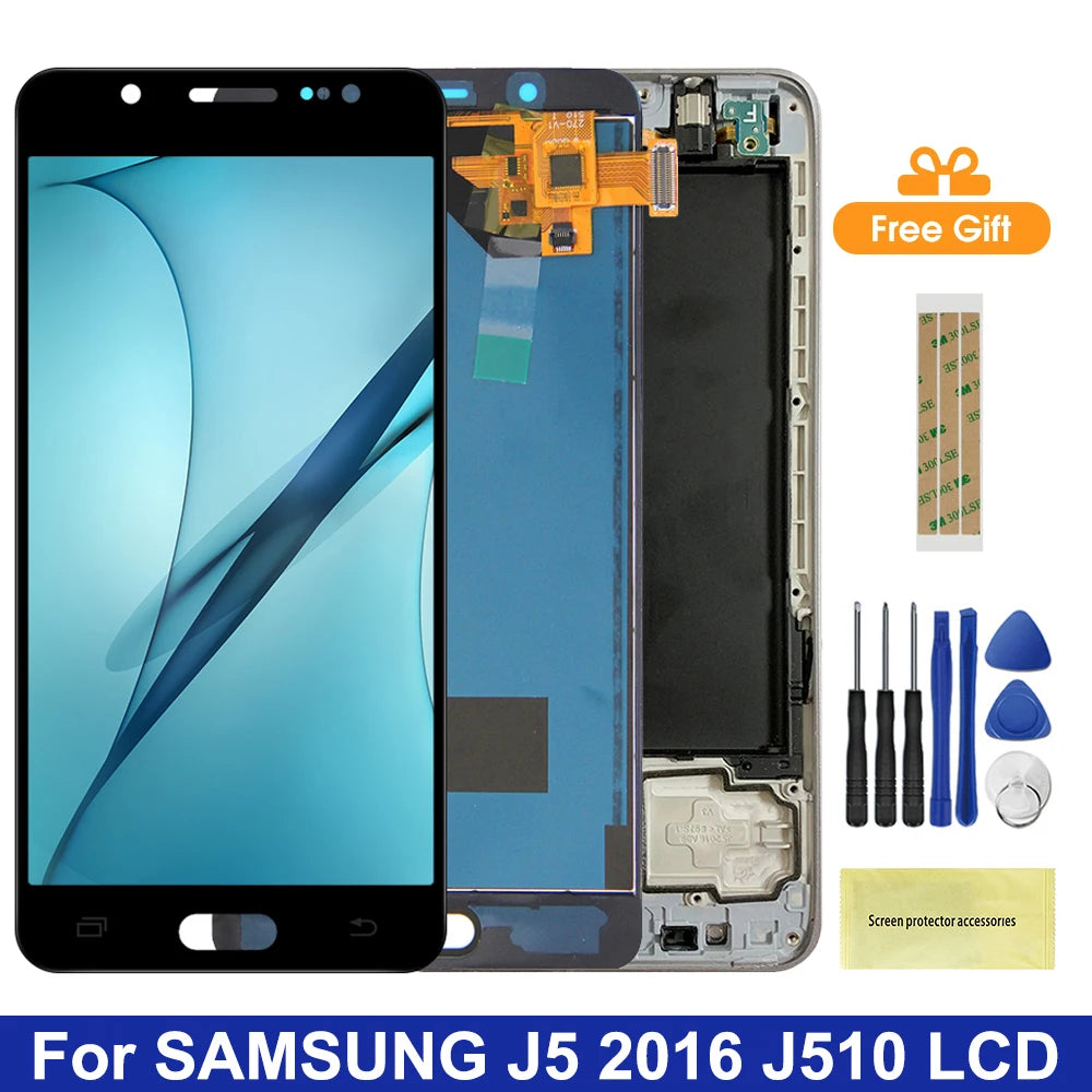 LCD For Samsung J5 2016 LCD Brightness Adjustbale LCD For Samsung Galaxy J5 2016 SM-J510F J510M J510 J510FN Display Touch Screen Samsung phone repair parts