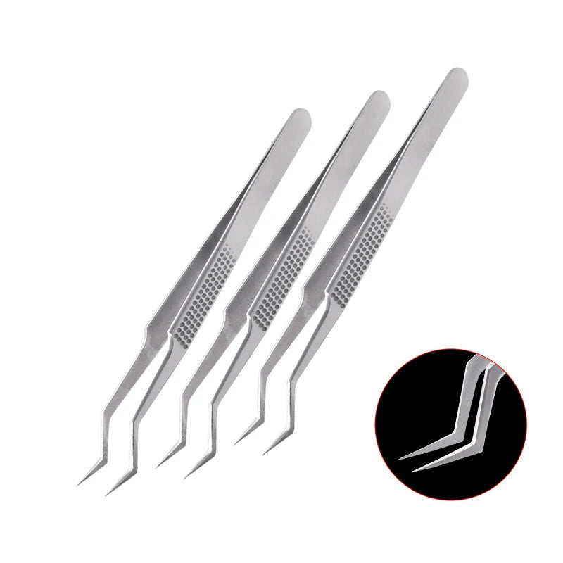 Aax-17 Stainless Steel Tweezers for Chip Tin Planting Anti-Corrosion High Hardness Jump Wire Clamping Repair Tweezers Tools set Professional Repair Tools