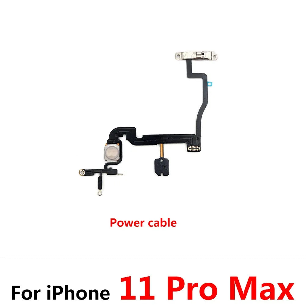 New For iPhone 11 11Pro 12 Pro 12Pro Max Mini Power Volume Buttons Key Switch Flex Cable With Metal Material Replacement Parts iPhone phone repair parts
