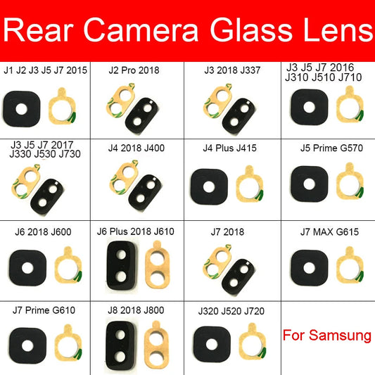 Main Camera Glass For Samsung Galaxy J1 J2 J3 J5 J7 Pro 2015 2016 2017 2018 J337 J310 J330 J510 J530 J710 J730 +Adhesive Sticker Sony phone repair parts