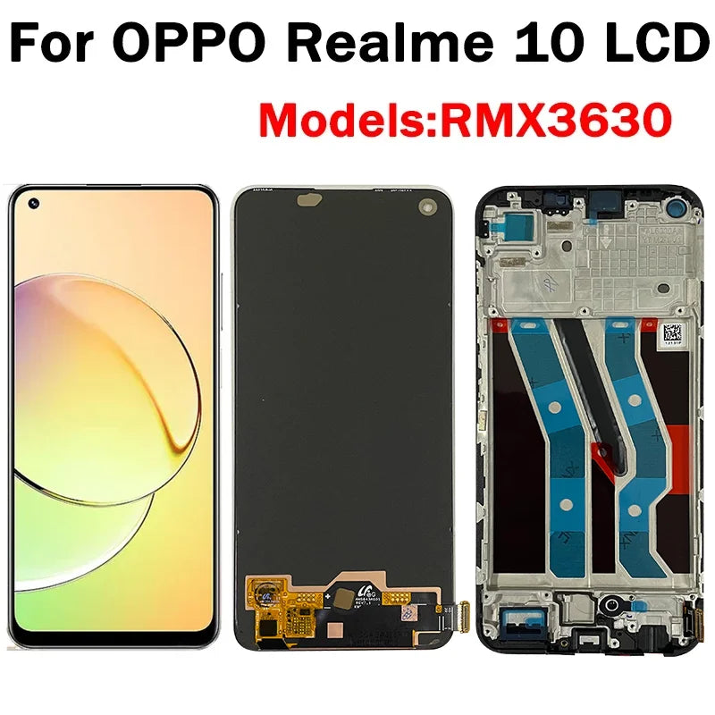 6.4 ”New AMOLED  For Oppo Realme 10 RMX3630 LCD Display Screen Touch Panel Digitizer Assembly For Realme 10 4G Display  Oppo phone repair parts