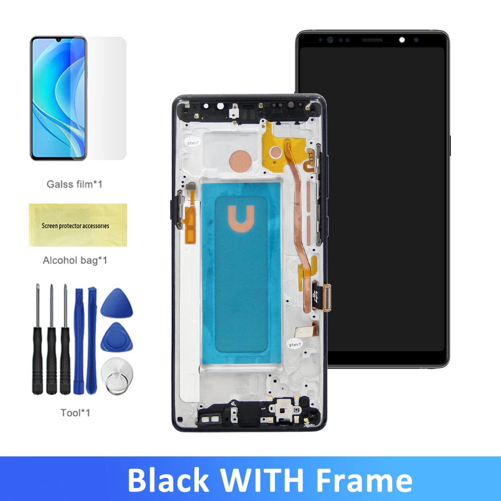 Note 8 LCD With Frame For Samsung Note8 N950F N950U N950W N950FD LCD Display Touch Screen Digitizer Assembly Display 100% Tested Samsung phone repair parts