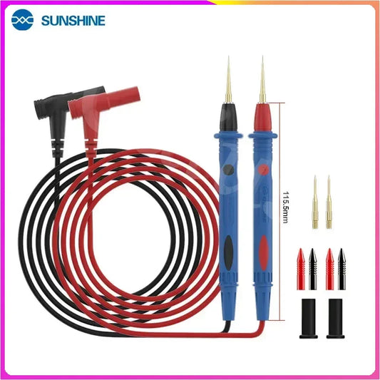 SUNSHINE SS-024B Replaceable Stainless Steel Multimeter Test Leads Compatible with 99% Multimeters with Multiple Needles Professional Repair Tools