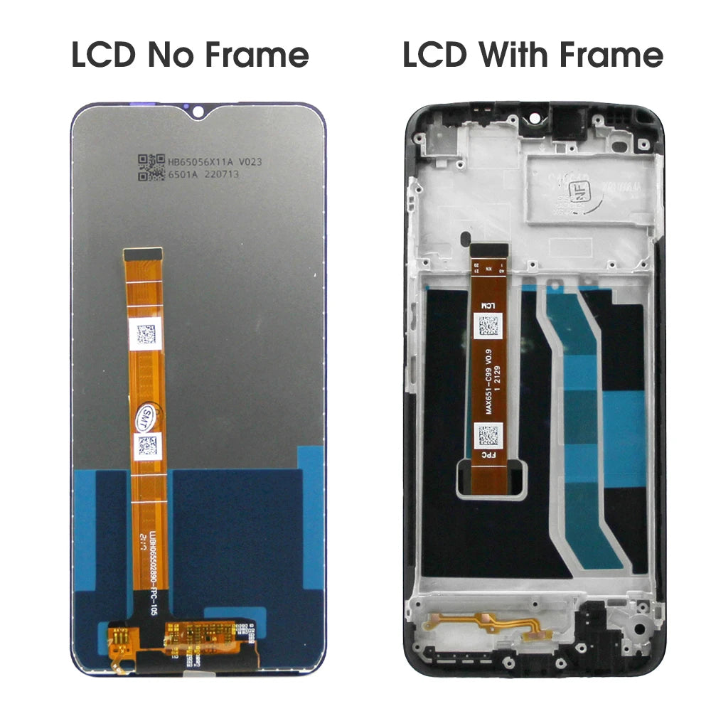 6.5" Screen for Realme C21Y RMX3261 RMX3263 Lcd Display Digital Touch Screen with Frame for Realme C21Y Screen Replacement Realme phone repair parts