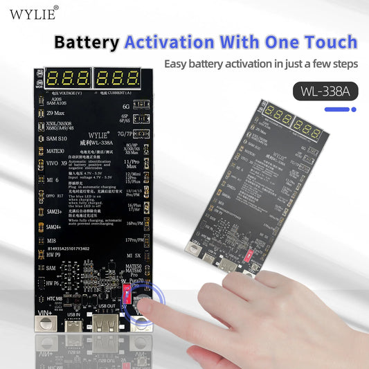 WYLIE WL-338A IP+Android Battery Activation Detection Board Adds 5V/9V Switch Support For IP17/17Air/17Pro/17Pro Max Professional Repair Tools