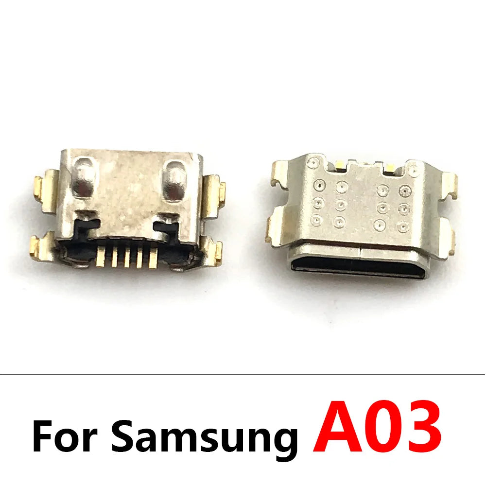 10Pcs/Lot，Micro USB Connector Charging Port Jack Dock For Samsung A03 / A03s / A03 Core