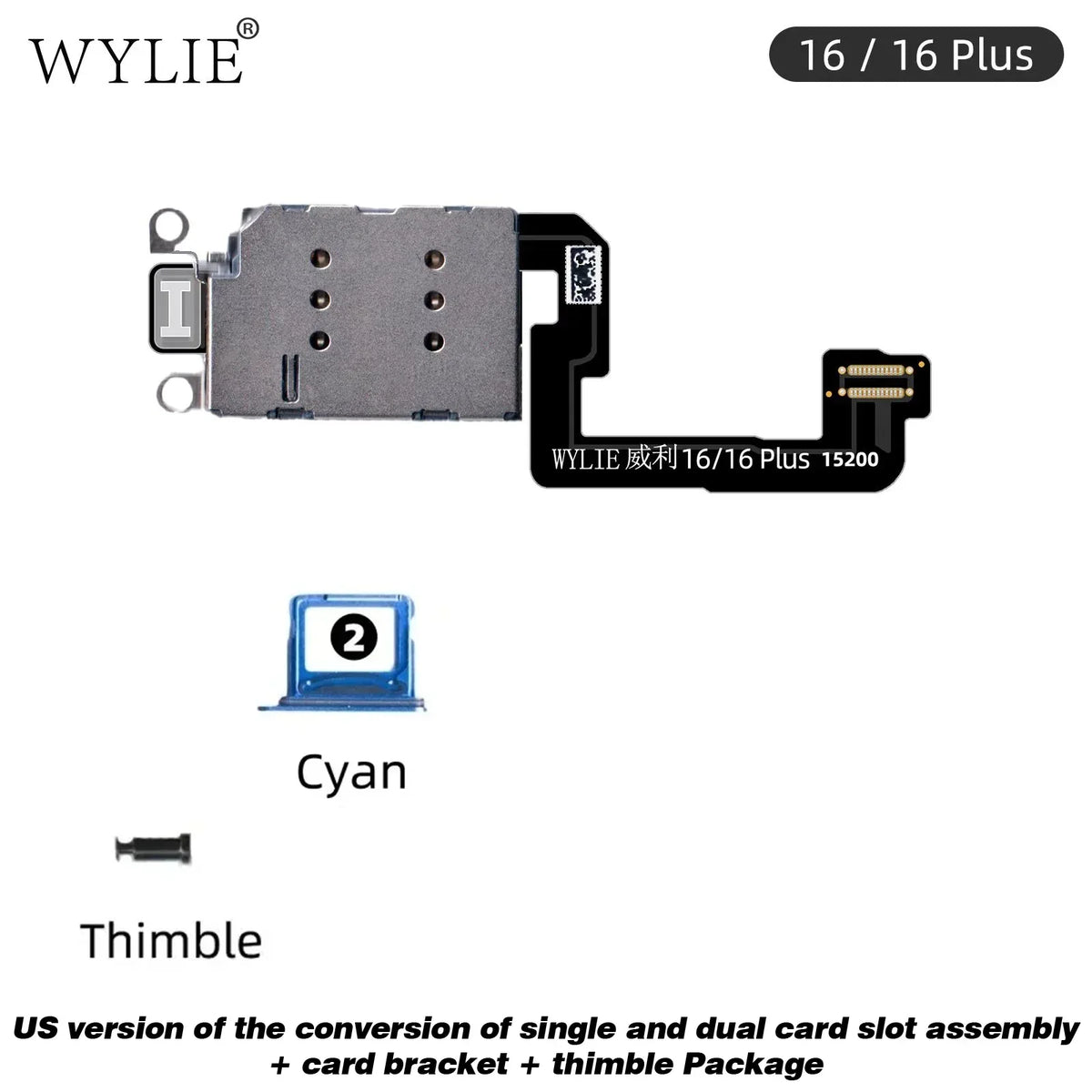 WYLIE Dual Card Change to Single Card Cable for IPHONE 14/15 16Pro Max Series eSIM to SIM No Need Separation No Damage Flex Part Professional Repair Tools