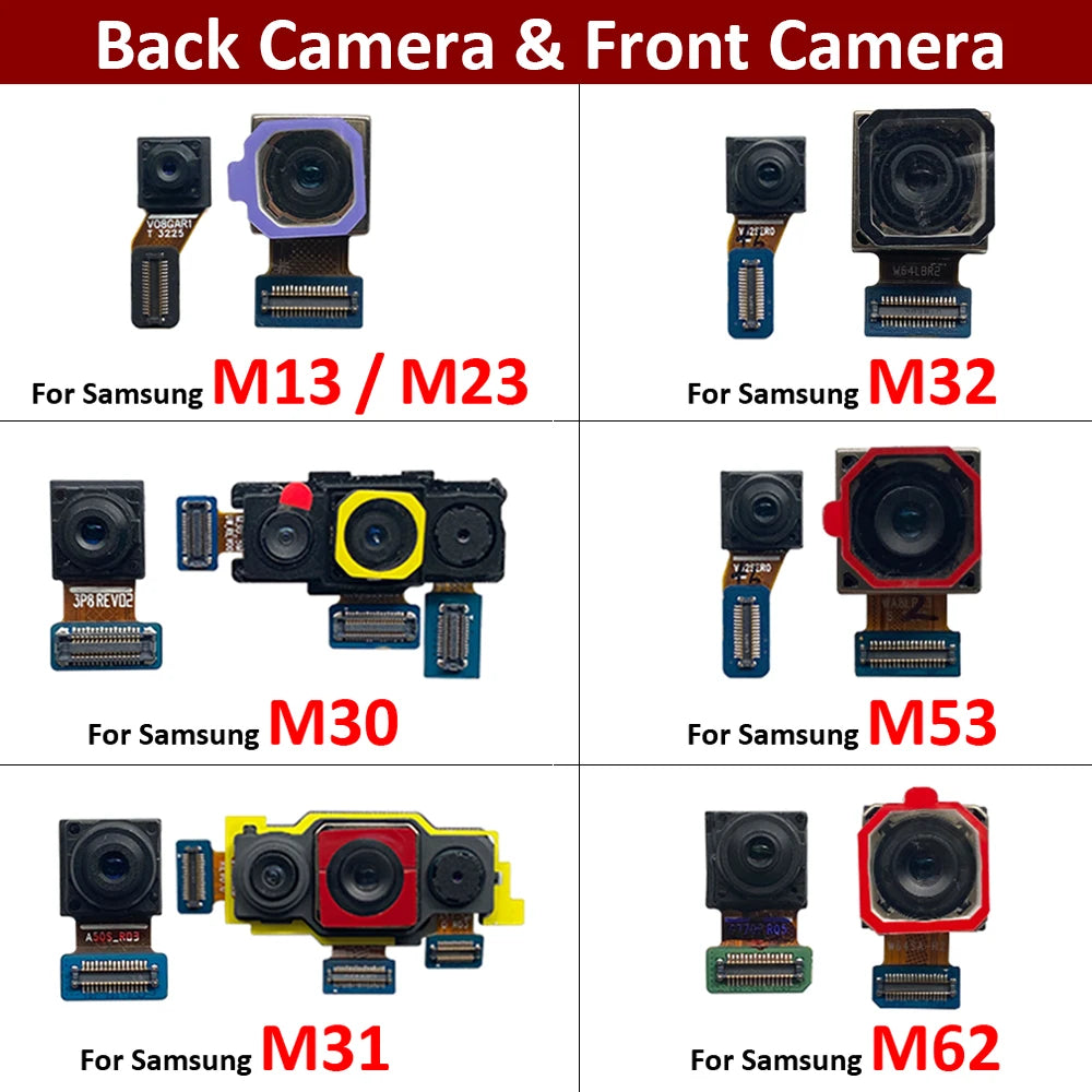 For Samsung M30 M13 M23 M53 M31 M32 M62 4G 5G Front Camera Flex With Back Rear Camera Module Flex Cable Samsung phone repair parts
