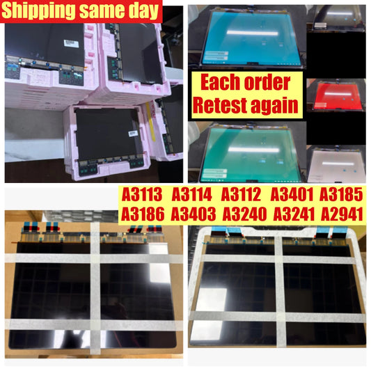 LCD Display Screen For Macbook Air Pro A3113 A3114 A3112 A3401 A3185 A3186 A3403 A3240 A3241 A2941 M4 glass screen panel