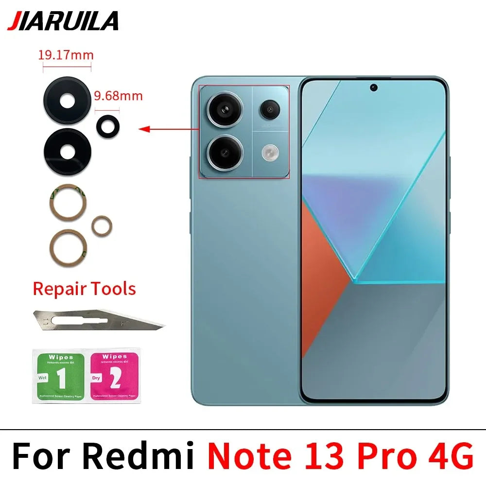 100Pcs, Back Rear Camera Glass Lens For Redmi Note 10 10s 11 12 13 Pro Plus 4G 5G With Adhesive Sticker Samsung phone repair parts