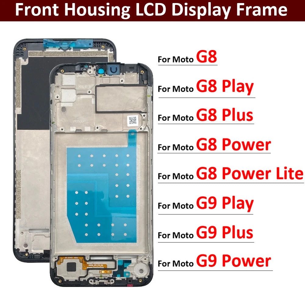 New Front Housing LCD Display Bezel Middle Frame For Motorola Moto G8 G9 Play Plus Power Lite Motorola phone repair parts