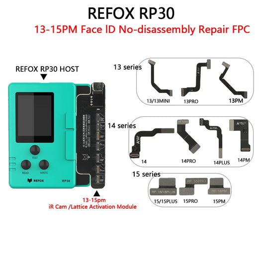 REFOX RP30 Face ID Dot Matrix Tag On Flex 13-15PM For iPhone 13 Mini 14 15 Plus Pro Max Non- Repair Read Write Data Board Professional Repair Tools