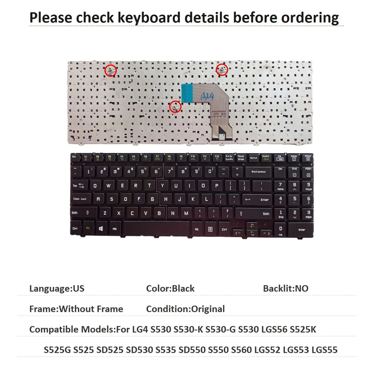 New US Keyboard For LG LG4 S530 S530-K S530-G S530 LGS56 S525K S525G S525 SD525 SD530 S535 SD550 S550 S560 LGS52 LGS53 LGS55 SLG laptop repair parts