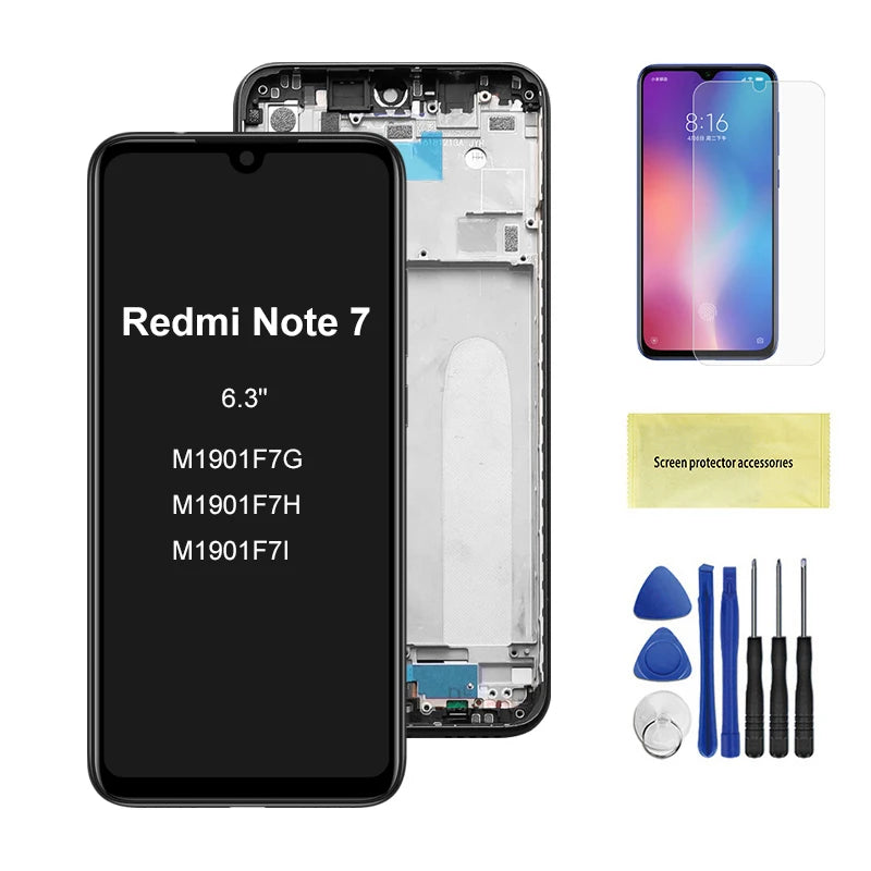 Display Screen for Xiaomi Redmi Note 7 M1901F7G LCD Display Touch Screen Digitizer with Frame for Redmi 7 Redmi7 Replacement Xiaomi phone repair parts