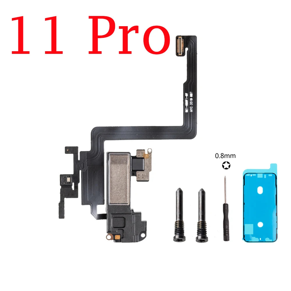 1set Top Front Earpiece Flex Cable For iPhone 11 12 Pro Max X XS XR Sensor Proximity Small Earphone Ear Speaker Headset Parts iPhone phone repair parts