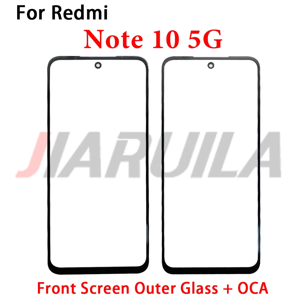 New Screen Front Outer Glass + OCA For Xiaomi Redmi Note 10 10s 11 11s 12 12s 13 Pro Plus 4G 5G Screen Touch Panel Glass Xiaomi  Xiao mi phone repair parts