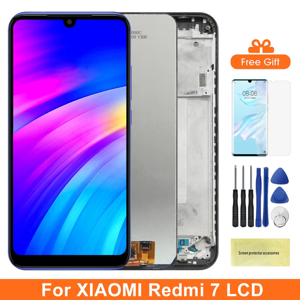 6.26'' Display Screen for Xiaomi Redmi 7 Lcd Display Touch Screen Digitizer Assembly with Frame for Redmi 7 M1810F6LG M1810F6LH Xiaomi phone repair parts