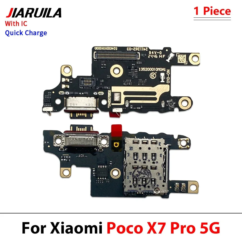 Dock Connector Micro USB Charger Charging Port Microphone Main Board Flex Cable For XIaomi Poco X5 X6 X7 F5 F6 F7 Pro 4G 5G  Xiaomi  Xiao mi phone repair parts