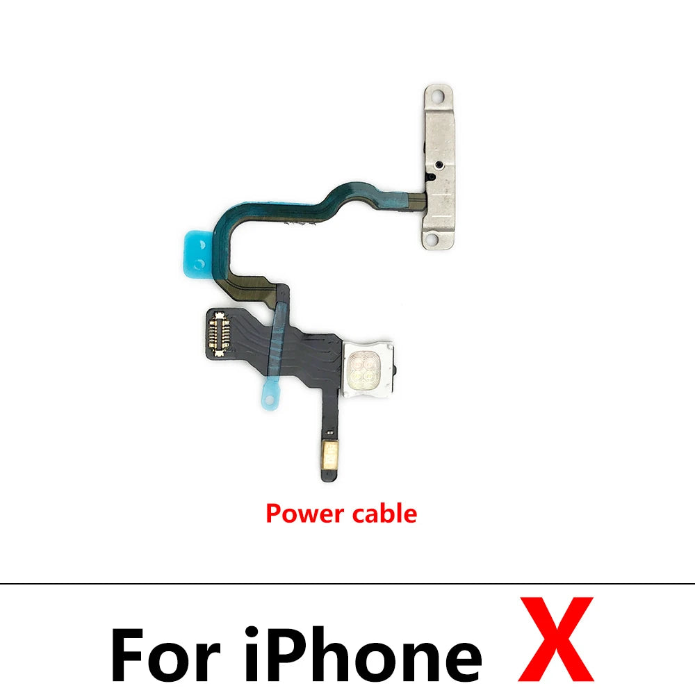 Power On Off Flex For IPhone 7 7G 8 8G Plus X XR XS Max Volume Up Down Side Button Key Ribbon Flex Cable With Metal iPhone phone repair parts