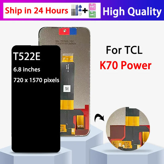 6.8“Tested For TCL K70 Power LCD T522E Display Touch Screen Digitizer Assembly For TCL K70 Power Display Replacement TCL phone repair parts