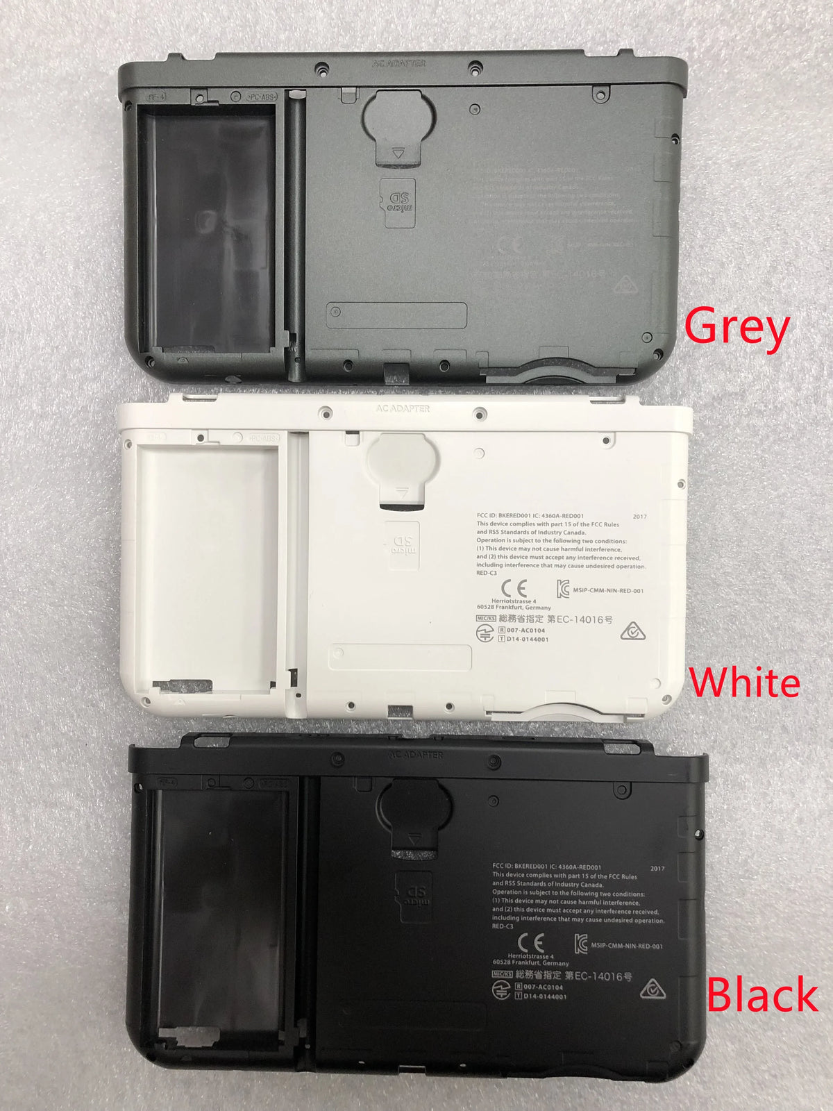 1 Piece Original for NEW 3DS XL LL 2015 Black/White/Gray/Red Colors Original Battery Cover Housing Shell Case Back Cover Plate Game console repair parts