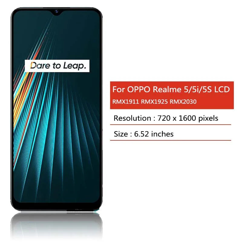 6.5"inch For Oppo Realme 5 5s 5i LCD RMX2030, X2032，X1925，X1911, X1919, X1927 Display Touch Screen Digitizer Assembly Part Oppo phone repair parts Realme phone repair parts