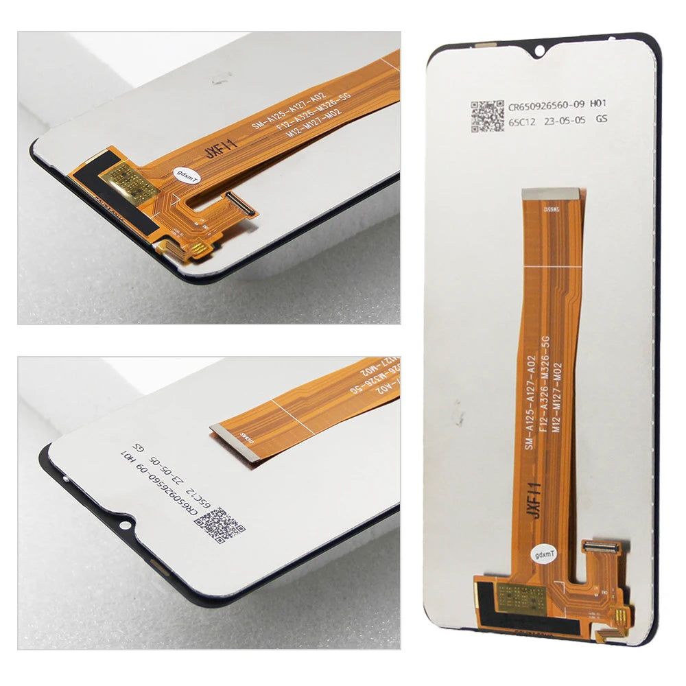 6.5'' A12 Display Screen with Frame, for Samsung Galaxy A12 A125 A125F Lcd Display Touch Screen Digitizer Assembly Replacement Samsung phone repair parts