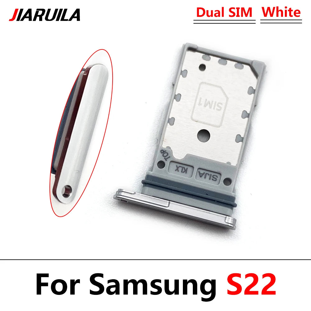10Pcs/Lot, Micro Nano Dual SIM Card Holder Tray Slot Holder Adapter Socket For Samsung S22 / S22 Plus / S22 Ultra Samsung phone repair parts