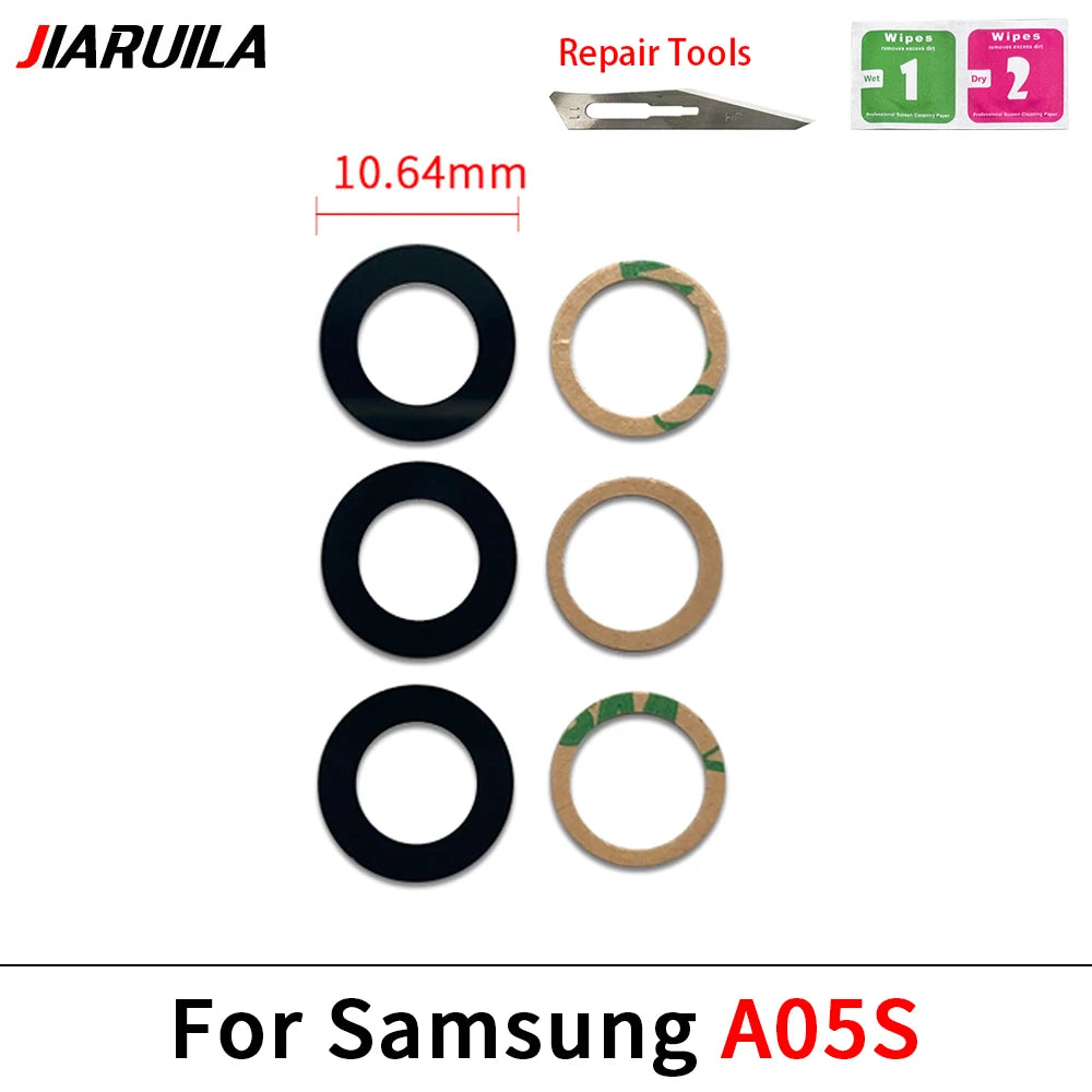 New Rear Back Camera Glass Lens For Samsung A04 A04s A04e A14 A24 A34 A54 A05 A05s A15 A25 A35 A55 4G 5G With Adhesive