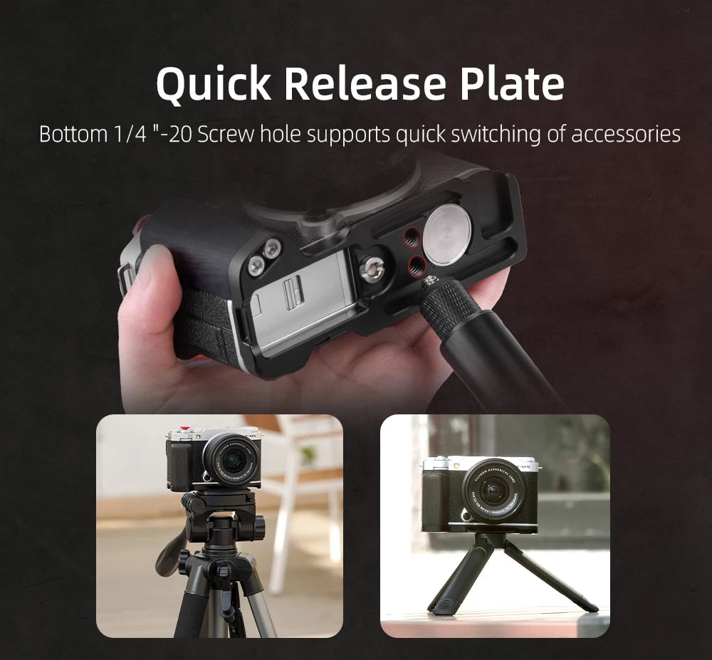 Flymile X-M5 Thumb Grip Aluminum Alloy Metal Thumb Up Grip for FUJIFILM X-M5 Camera with Hot Shoe Thumb Rest Support Holder Digital camera repair parts