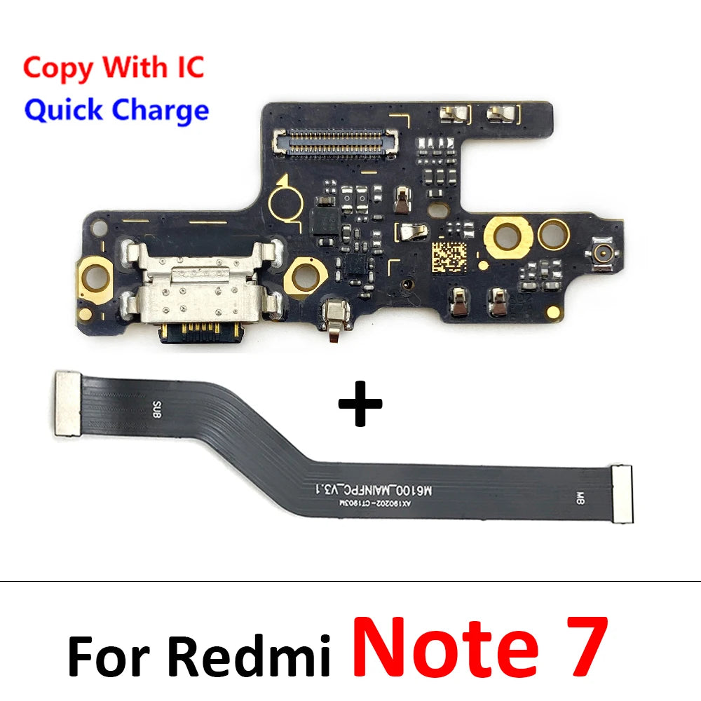 For Xiaomi Redmi Note 7 8 8T 9 9s 10 10s 11 12 Pro Plus 4G 5G USB Charger Charging Dock Port Connector Main Mainboard Flex Cable  Xiaomi  Xiao mi phone repair parts