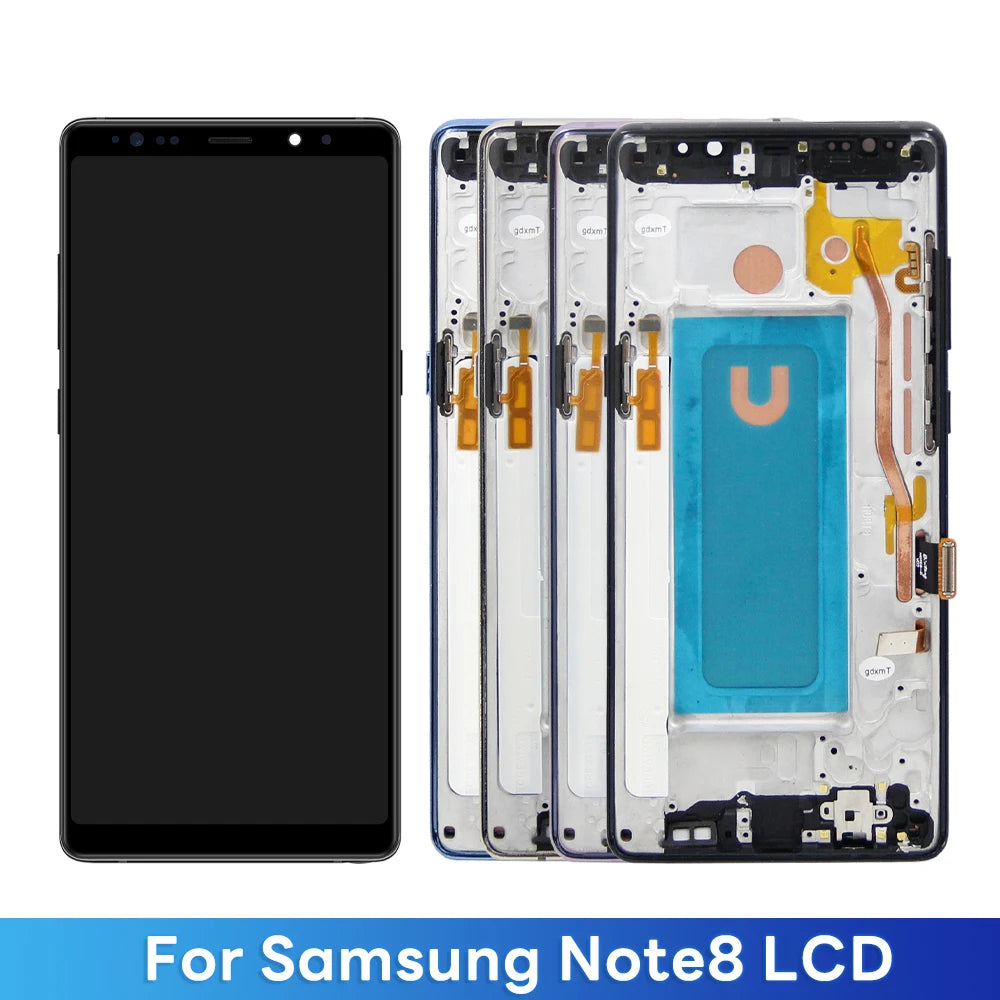 Note 8 LCD With Frame For Samsung Note8 N950F N950U N950W N950FD LCD Display Touch Screen Digitizer Assembly Display 100% Tested Samsung phone repair parts