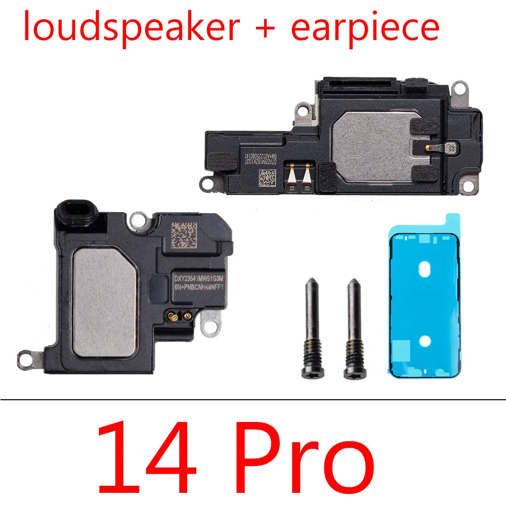 1pcs Ringer Bottom Buzzer Loud Speaker with earpiece  For iPhone  14 15 Pro Max  Plus Replacement Parts iPhone phone repair parts