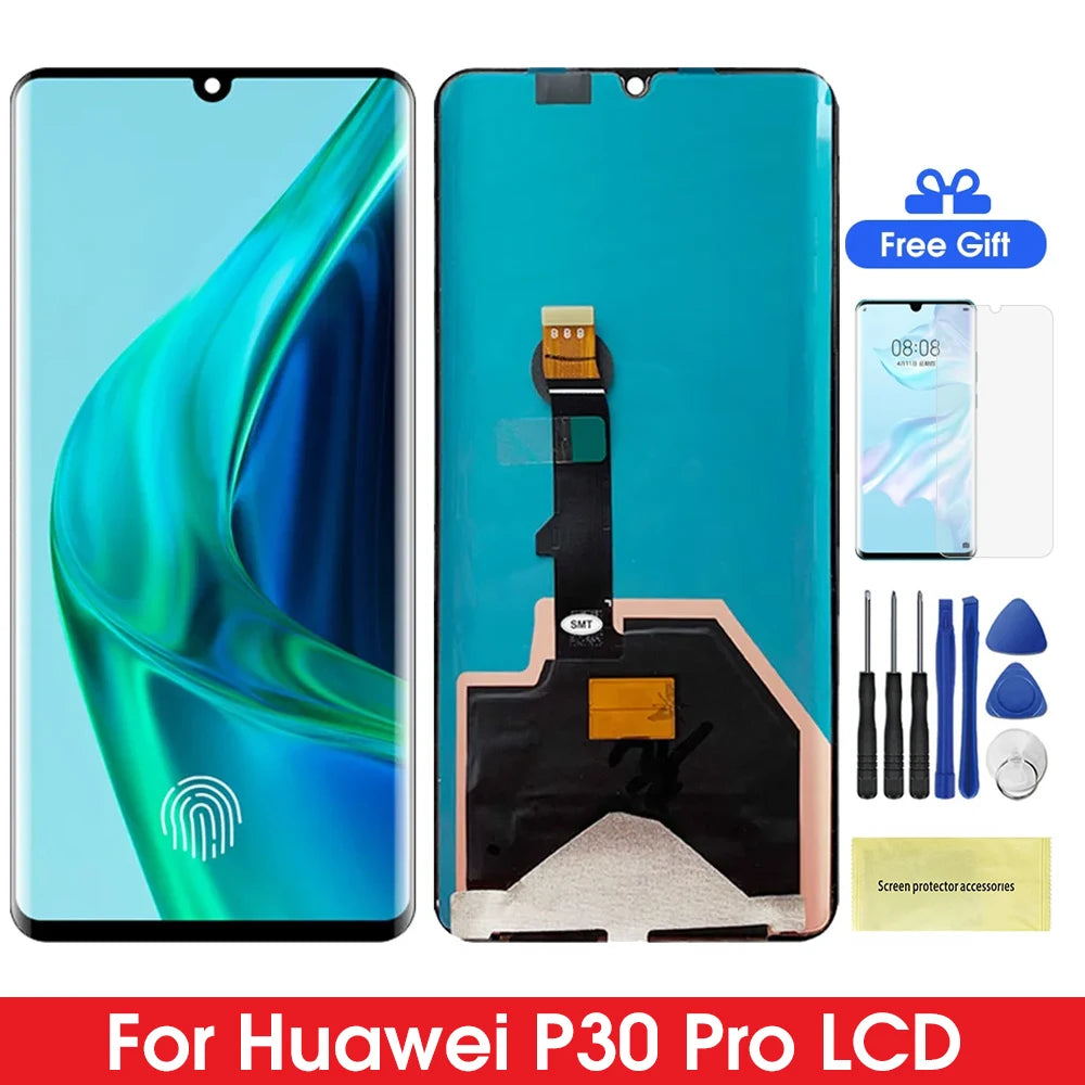 6.47" P30 Pro Screen Replacement, for Huawei P30 Pro VOG-L29 VOG-L09 Lcd Display Digital Touch Screen With Frame Assembly HUAWEI phone repair parts