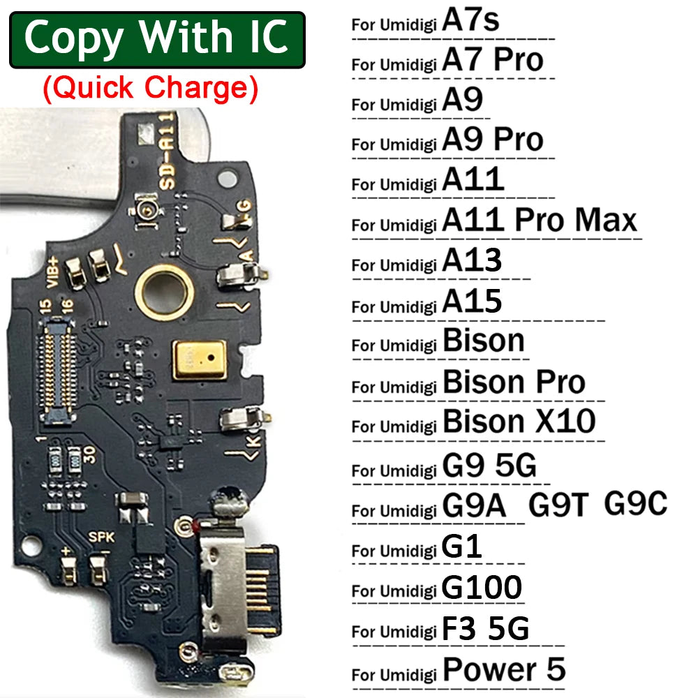Dock Connector USB Charger Charging Board Port Flex Cable For Umidigi A7 A7s A9 A11 Bison X10 Pro G9 Power 5 A13 A15 F3 G1 G100 Umidigi phone repair parts
