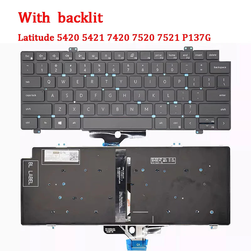 New ORIGINAL Laptop Keyboard For DELL Latitude 5420 5421 7420 7410 7520 7521 P137G Dell laptop repair parts