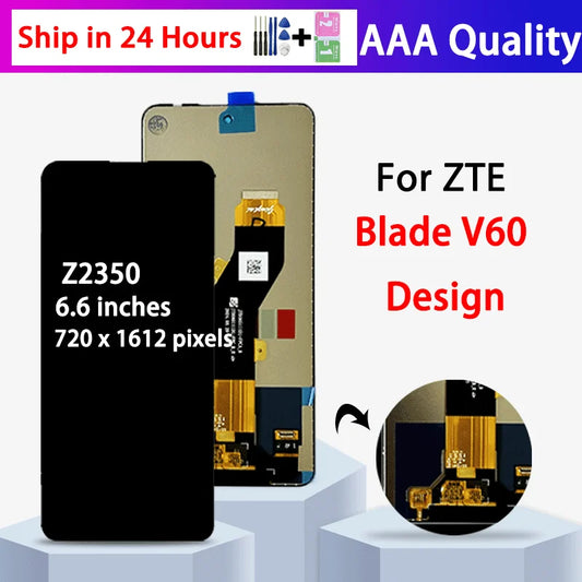 6.6"Screen For ZTE Blade V60 Design Z2350 LCD Display Touch Screen Digitizer Panel Assembly For ZTE V60 Design Display Frame ZTE phone repair parts