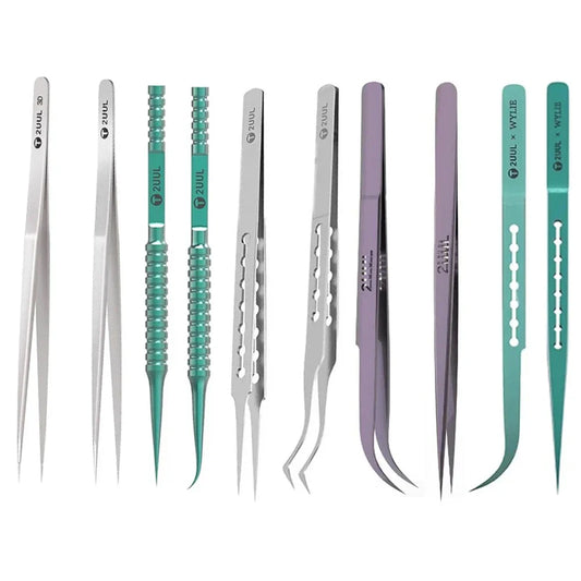 2UUL Titanium Alloy Precision Tweezers for Mobile Phones Motherboard Repair TW01 TW11 TW21 TW22 Ti01 Ti02 Ti11 Ti12 Ti21 Ti22 Professional Repair Tools