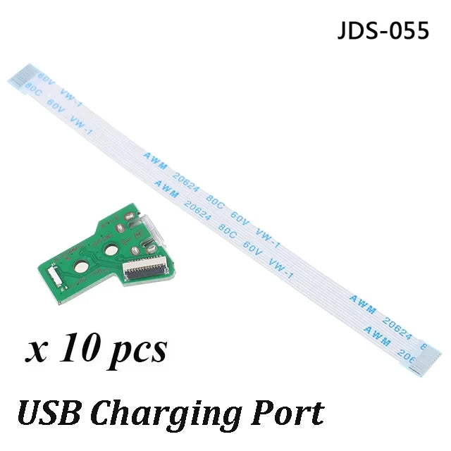 10 PCS PS4 USB Charge Port JDS-030/JDS-011 & 12 Pin, JDS-001 & 14 Pin, FJDS-055 & 12 Pin Connector Cable Replacement Game console repair parts