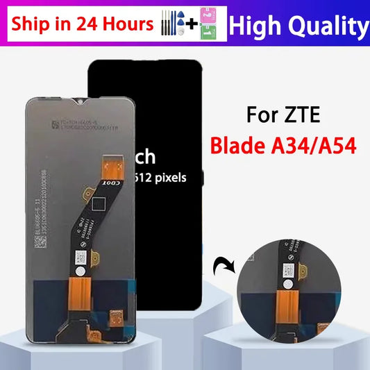 6.6"High Quality For ZTE Blade A54 Display Touch Screen Digitizer Assembly For ZTE Blade A34 LCD Display Replacement ZTE phone repair parts