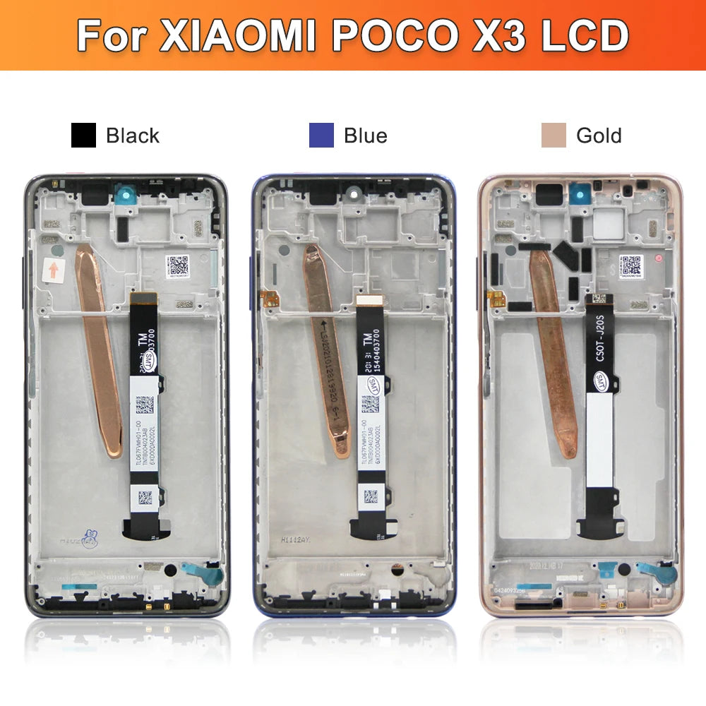 6.67'' Poco X3 Pro Display Screen, for Xiaomi Poco X3 Lcd Display Digital Touch Screen with Frame for Poco X3 NFC Replacement Xiaomi phone repair parts