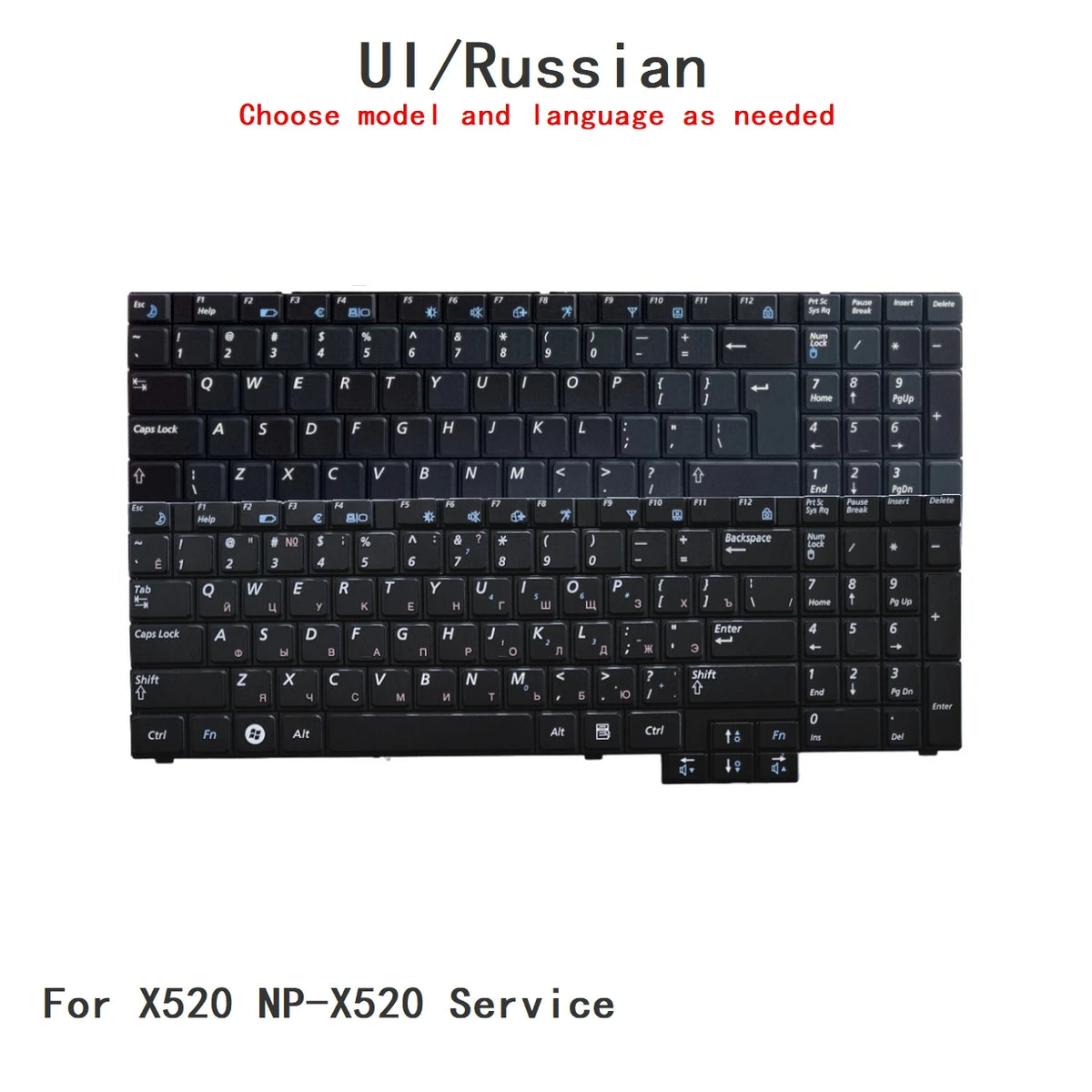 New UI Russian Language  Keyboard For Samsung X520 NP-X520 Service Notebook PC Replacement Keyboard SAMSUNG laptop repair parts