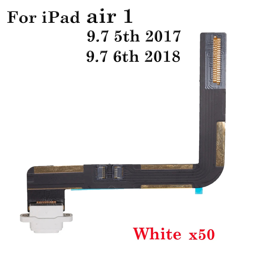10-50Pcs Charger Dock Jack Socket Connector Data Flex Cable For iPad 5 6 7 8 9 air 1 2019 2020 2021 2017 2018 USB Charging Port iPad tablet repair parts