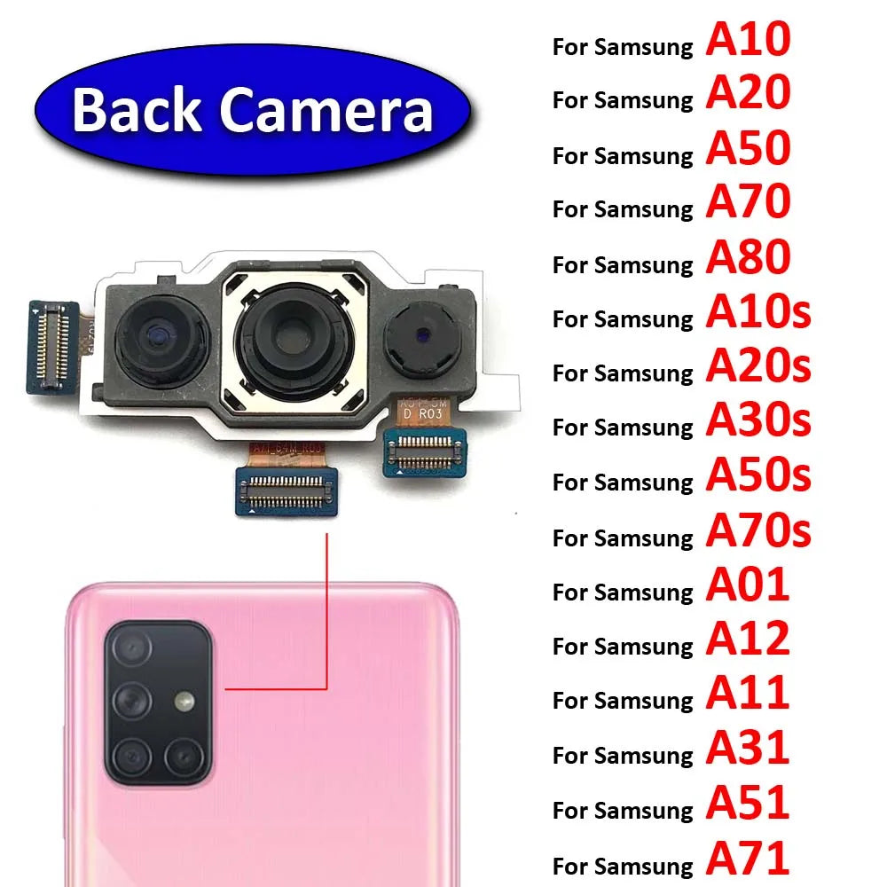 New Rear Camera For Samsung A51 A71 A70 A30s A50s A10 A20 A50 A80 A10s A20s A01 A12 A11 A31  A70s Back Camera Module Flex Repair Samsung phone repair parts