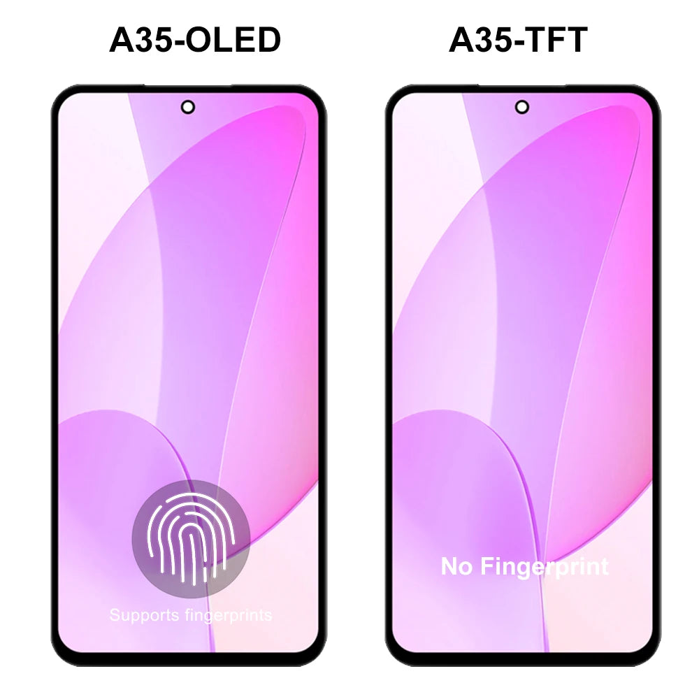 Super OLED Screen for Samsung Galaxy A35 Lcd Display Digital Touch Screen with Frame for Samsung Galaxy A35 A356B A356B/DS Samsung phone repair parts