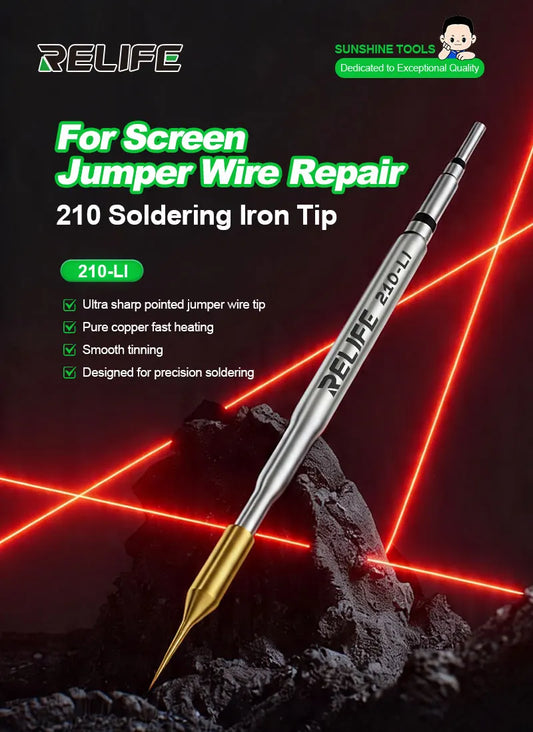 RELIFE 210-LI Special Tip Flying Wire Soldering Iron Tip Fast Heat Conduction & Rapid Temperature Rise For Motherboard Flywire Professional Repair Tools