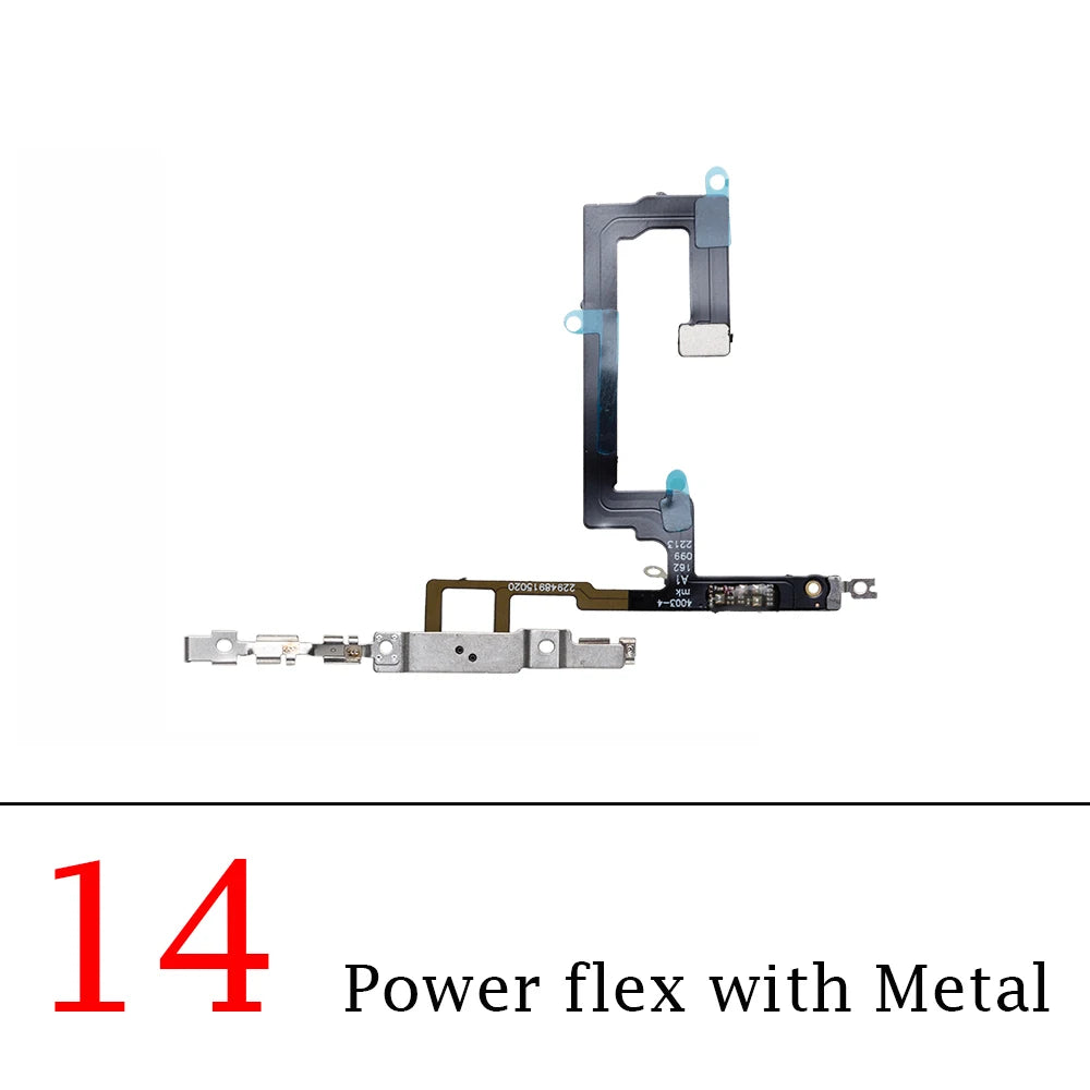 1pcs For iPhone 14 15 Pro Max Power Volume Buttons Key Switch Flex Cable With Metal Material Replacement Parts iPhone phone repair parts