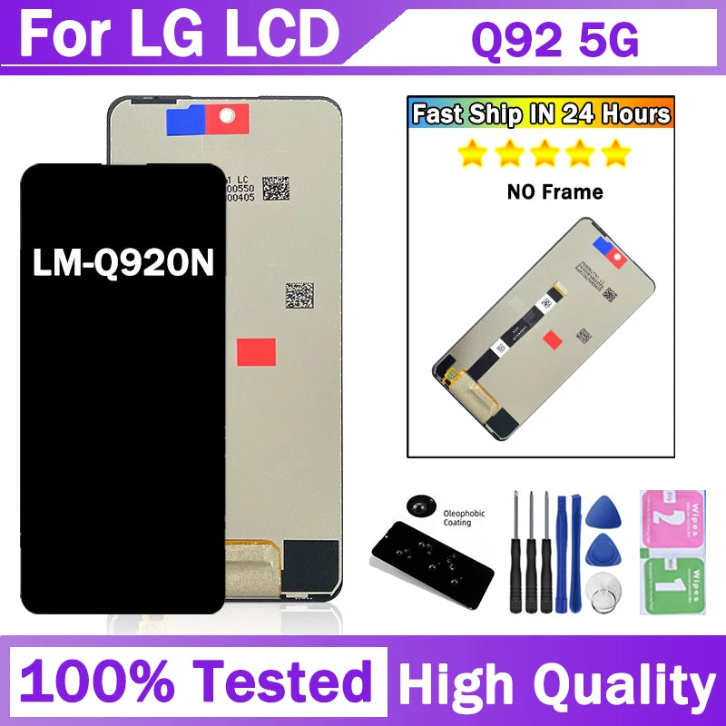 6.67"New For LG Q92 Screen for LG Q92 5G LCD LM-Q920N Display Touch Screen Digitizer Assembly Replacement Repair Parts LG phone repair parts